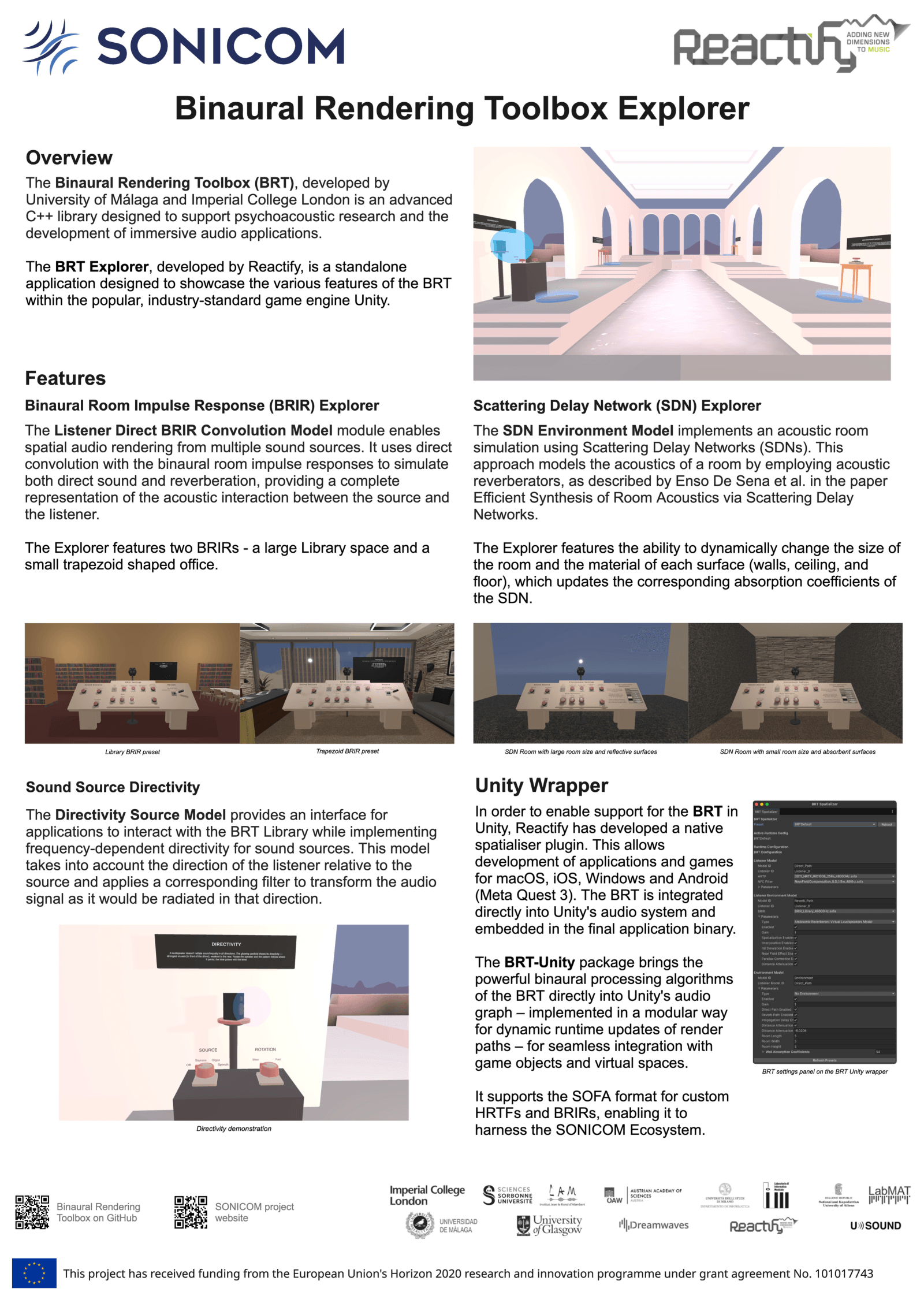 The Binaural Rendering Toolbox Explorer poster, as exhibited at AES AVARiG 2026